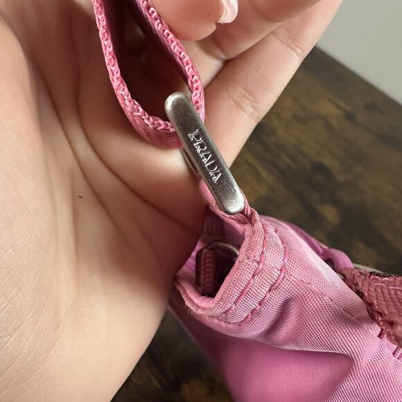 Prada Crossbody Bag Womens Small Pink Nylon Leather Adjustable Strap Italy - Picture 15 of 16